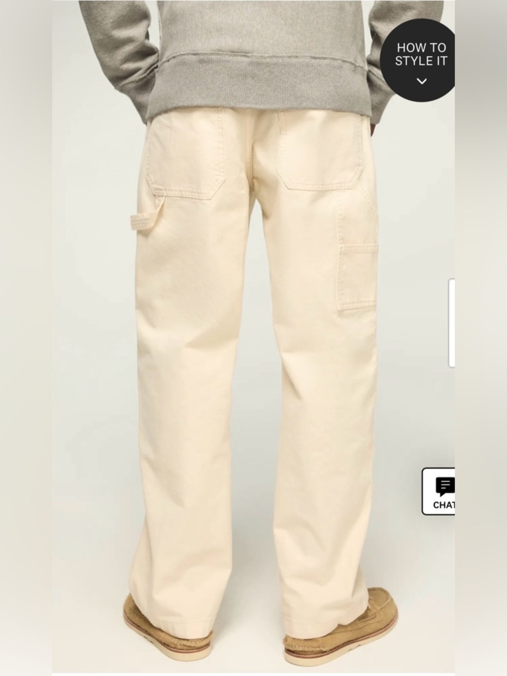 Lucky Brand Men's 287 Loose Carpenter Cargo Pants Cream Shoelace 32/30 NWT - Picture 2 of 16